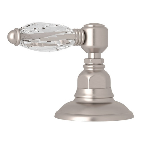 Italian Bath Deck Mount 3-Port, 2 Direction Diverter with Crystal Lever in Satin Nickel Italian Bath Deck Mount 3-Port, 2 Direction Diverter with Crystal Lever in Satin Nickel