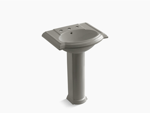 24in Pedestal Bathroom Sink With 8in Widespread Faucet Holes in Cashmere 24in Pedestal Bathroom Sink With 8in Widespread Faucet Holes in Cashmere