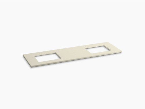 73in Vanity Top With Double Verticyl Rectangular Cutout in Almond Expressions 73in Vanity Top With Double Verticyl Rectangular Cutout in Almond Expressions