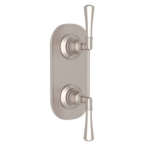 Rohl A4564LMSTN Trim for 1/2-in Thermostatic/Diverter Control Rough Valve with Metal Lever in Satin Nickel Rohl A4564LMSTN Trim for 1/2-in Thermostatic/Diverter Control Rough Valve with Metal Lever in Satin Nickel