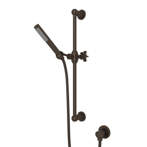 Single-Function Handshower Set with Five Spoke Handle in Tuscan Brass