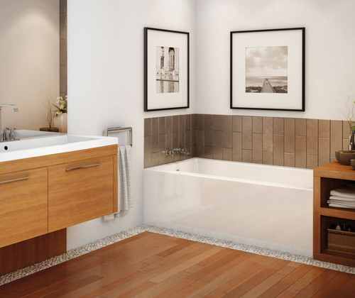60in x 32in x 18in Rectangular Acrylic Alcove Soaking Bathtub with Left Hand Drain, Integrated Tiling Flange and Skirt, in White 60in x 32in x 18in Rectangular Acrylic Alcove Soaking Bathtub with Left Hand Drain, Integrated Tiling Flange and Skirt, in White