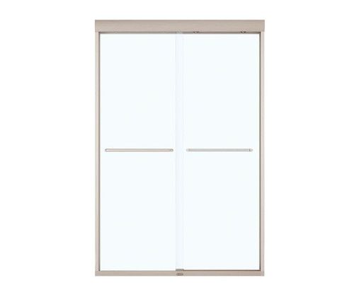 43 to 47in x 71in Semi-frameless Slider Alcove Shower Door with Clear Glass, in Brushed Nickel 43 to 47in x 71in Semi-frameless Slider Alcove Shower Door with Clear Glass, in Brushed Nickel