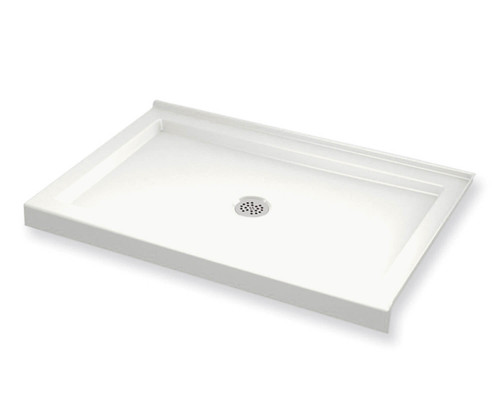 MAAX 410003-503-001 48in x 36in Rectangular Corner Right Acrylic Shower Base with Center Drain, in White MAAX 410003-503-001 48in x 36in Rectangular Corner Right Acrylic Shower Base with Center Drain, in White