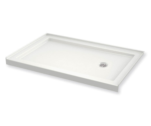 MAAX 410004-L-501-001 60in x 30in Rectangular Alcove Acrylic Shower Base with Left Hand Drain, in White MAAX 410004-L-501-001 60in x 30in Rectangular Alcove Acrylic Shower Base with Left Hand Drain, in White