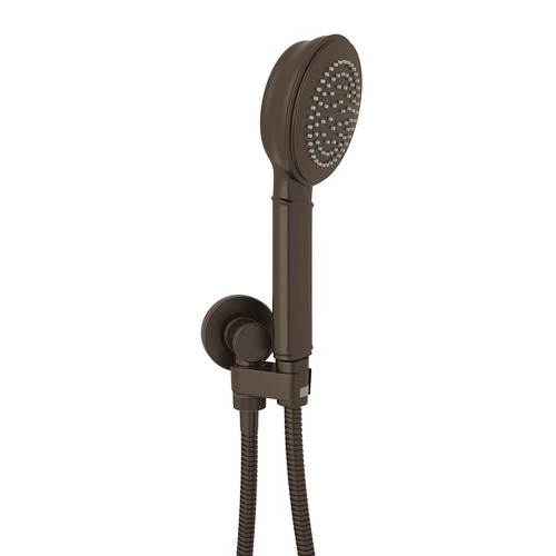 Baltera Handshower Outlet and Swiveling Handshower Holder Set with Hose in Tuscan Brass