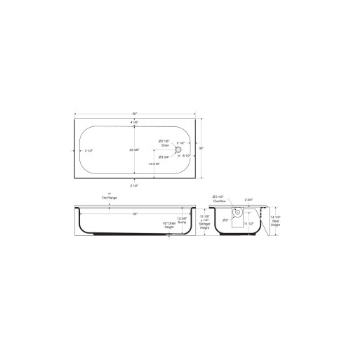 SYNIRON 2 Standard Outlet Slip-Resistant Bottom Bath with Left Hand Drain, in White SYNIRON 2 Standard Outlet Slip-Resistant Bottom Bath with Left Hand Drain, in White