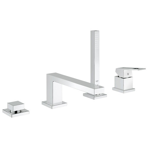 Grohe 19897001 Eurocube Four-Hole Bathtub Faucet with Handshower in StarLight Chrome
