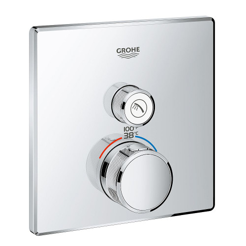 29140000 Grohtherm SmartControl Single Function Thermostatic Trim with Control Module in StarLight Chrome
