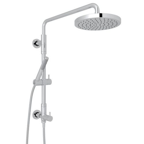 Retro-Fit Shower Column Riser with Diverter/Handshower/Hose/Showerhead Set in Polished Chrome