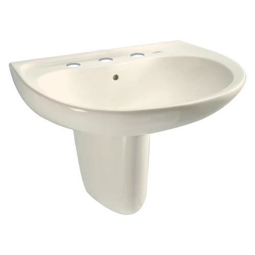 LHT242.8G#12 26-in Wall Mounted Bathroom Sink with 3 Faucet Holes Drilled, Overflow and SanaGloss Ceramic Glaze in Sedona Beige