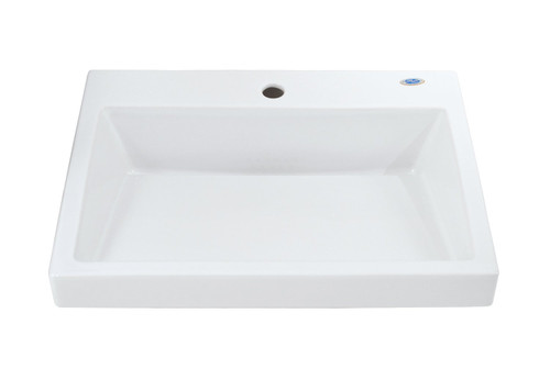 23-5/8-in Fireclay Vessel Sink with SanaGloss Ceramic Glaze in Cotton