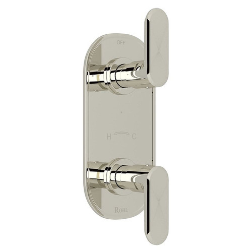 1/2" Thermostatic/Diverter Control Trim with Metal Levers in Polished Nickel