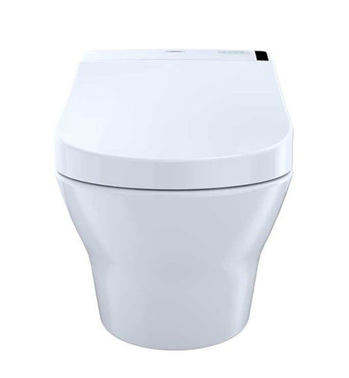 1.28 and 0.9 GPF One-Piece D-Shape Dual Flush Wall-Hung Round Toilet with Copper Supply Line in Cotton