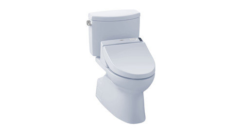 1.28 GPF Two-Piece Elongated Toilet with Single Flush and Washlet+ C200 Washlet in Cotton