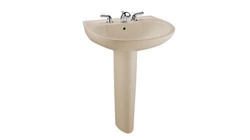 LPT242G#03 Prominence Single Hole Pedestal Lavatory with CeFiONtect in Bone