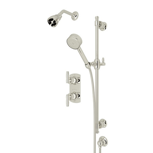 Thermostatic Shower Package with Metal Lever in Polished Nickel