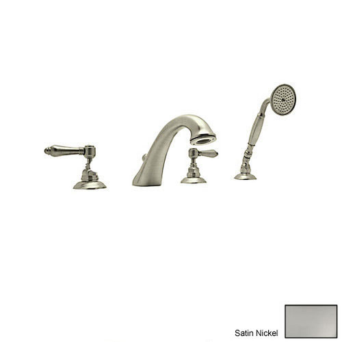 Rohl A1464LMSTN Roman Tub Faucet and Single Function Hand Shower in Satin Nickel Rohl A1464LMSTN Roman Tub Faucet and Single Function Hand Shower in Satin Nickel