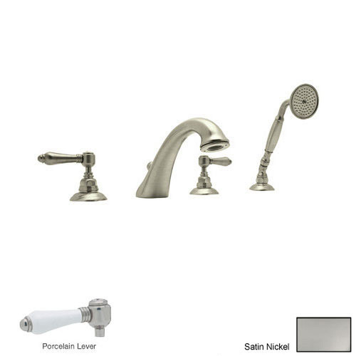 Rohl A1464LPSTN Roman Tub Faucet and Single Function Hand Shower in Satin Nickel Rohl A1464LPSTN Roman Tub Faucet and Single Function Hand Shower in Satin Nickel