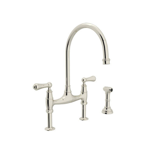 U.4719L-PN-2 Bridge Kitchen Faucet in Polished Nickel