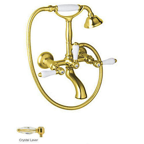 Wall Mount Exposed Tub Filler Faucet in Inca Brass