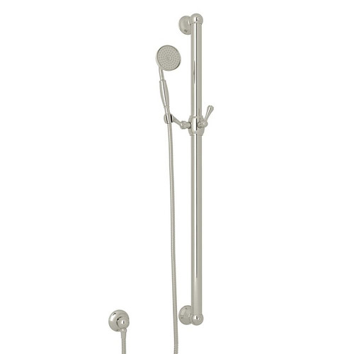 36-in Decorative Grab Bar Set with Single-Function Anti-Cal Handshower/Hose/Outlet in Polished Nickel