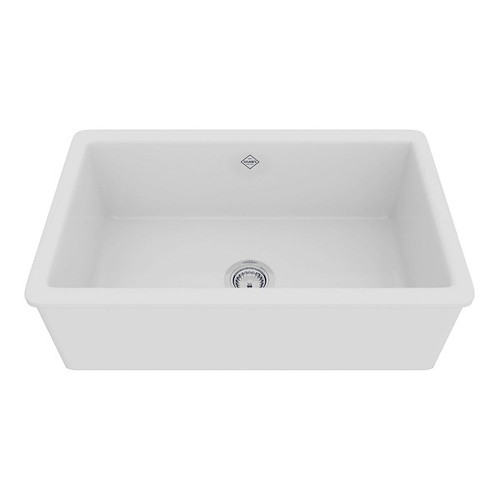 Modern Single Bowl Undermount Fireclay Kitchen Sink in White