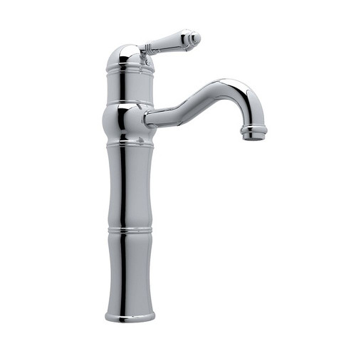 13-1/8" above Counter Single Hole, Single Lever Lavatory Faucet with Metal Lever in Polished Chrome