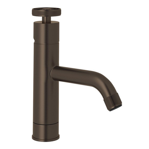 Single Hole Lavatory Faucet with Industrial Metal Wheel in Tuscan Brass