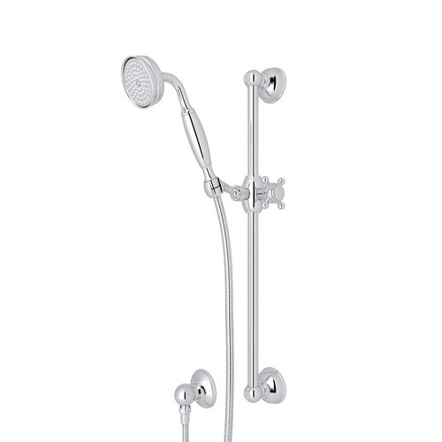 Single-Function Anti-Cal Handshower/Hose/Bar/Outlet Set in Polished Chrome
