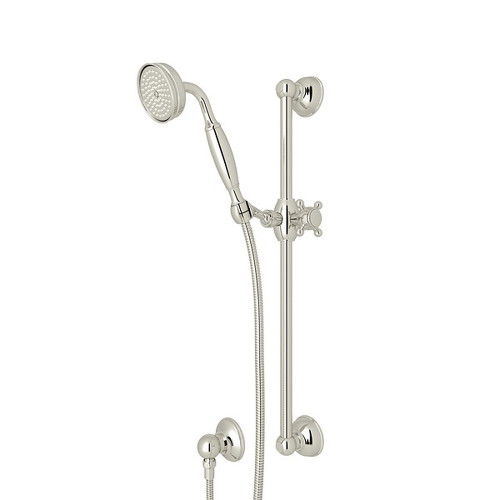 Single-Function Anti-Cal Handshower/Hose/Bar/Outlet Set in Polished Nickel
