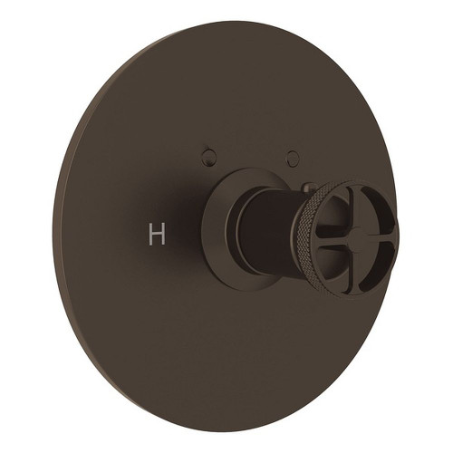 Thermostatic Trim Plate with Metal Campo Wheel and without Volume Control in Tuscan Brass Thermostatic Trim Plate with Metal Campo Wheel and without Volume Control in Tuscan Brass