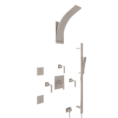 Thermostatic Shower Package with Metal Lever Handles in Satin Nickel