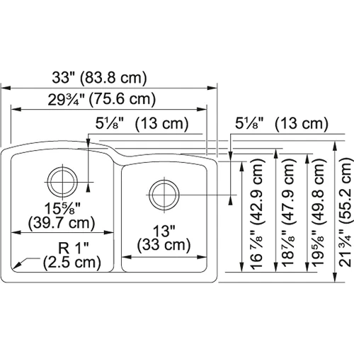 Ellipse Double-Bowl Undermount Sink In Granite Shadow Grey