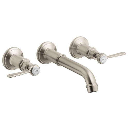 Axor 16534821 Bathroom Faucet Wall Mount Faucet with Lever Handles - Less Valve in Brushed Nickel Axor 16534821 Bathroom Faucet Wall Mount Faucet with Lever Handles - Less Valve in Brushed Nickel