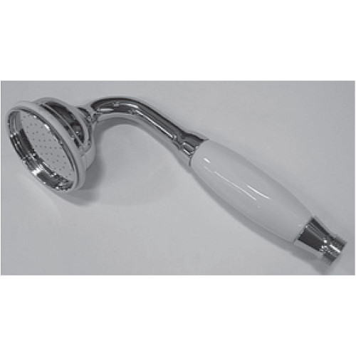Handshower without incline with White Porcelain Insert in Polished Chrome