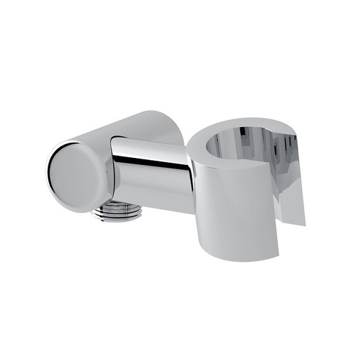Modern Handshower Holder with Outlet for Shower Arm Connection in Polished Chrome Modern Handshower Holder with Outlet for Shower Arm Connection in Polished Chrome