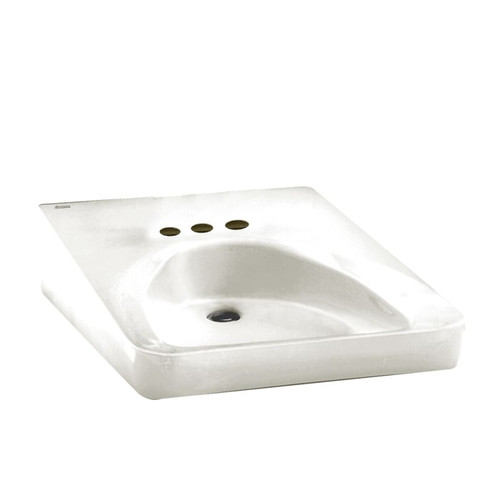 Wheelchair Users Bathroom Wall Mounted Sink with 4 CC, Less Overflow in White Wheelchair Users Bathroom Wall Mounted Sink with 4 CC, Less Overflow in White