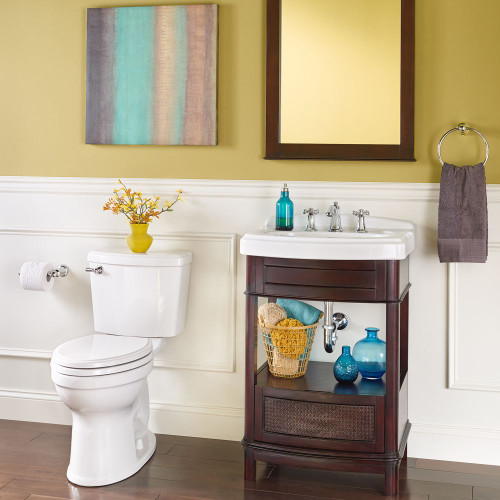 Portsmouth Right Height Elongated 1.28 Gpf 2-Piece Toilet, in White Portsmouth Right Height Elongated 1.28 Gpf 2-Piece Toilet, in White