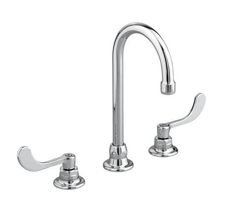0.5 GPM Widespread Bathroom Faucet with 5" Gooseneck Spout and Flexible Underbody in Polished Chrome