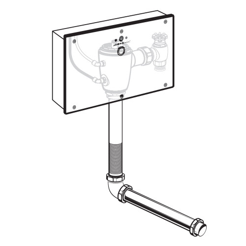 1.6 GPF Concealed Toilet Flush Valve with Wall Box for Wall-Hung Hung Back Spud Bowls 1.6 GPF Concealed Toilet Flush Valve with Wall Box for Wall-Hung Hung Back Spud Bowls