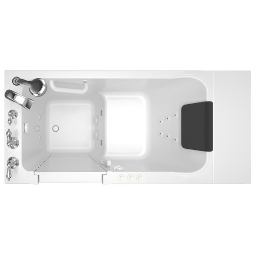 28-in. x 48-in. Walk-In Air Spa and Whirlpool Massage Bathtub with Left-Hand Drain and Tub Faucet in White