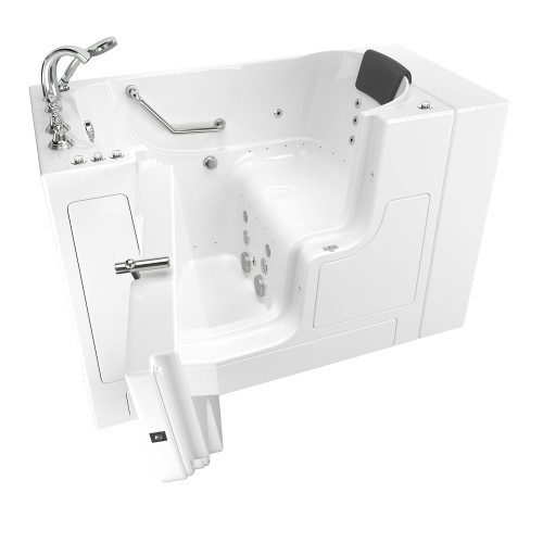 American Standard 3052OD.109.CLW-PC 30-in. x 52-in. Outward Opening Door Walk-In Air Spa and Whirlpool Massage Bathtub with Left Door/Drain and Tub Faucet in White