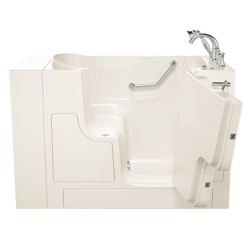 30-in. x 52-in. Outward Opening Door Walk-In Air Spa Bathtub with Right Door/Drain and Tub Faucet in Linen