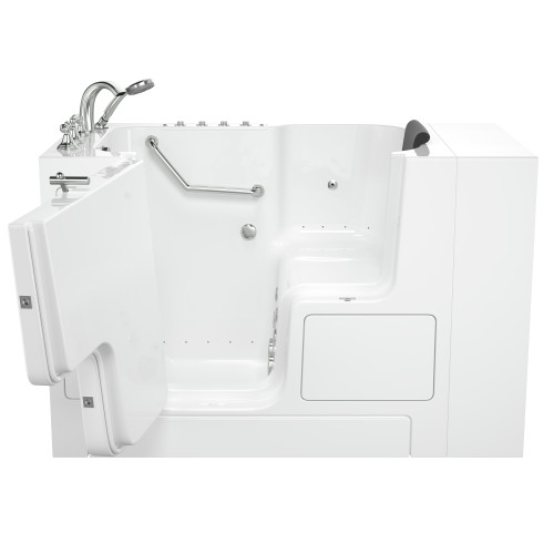 3252OD.109.CLW-PC 32-in. x 52-in. Outward Opening Door Walk-In Air Spa and Whirlpool Massage Bathtub with Left Door/Drain and Tub Faucet in White