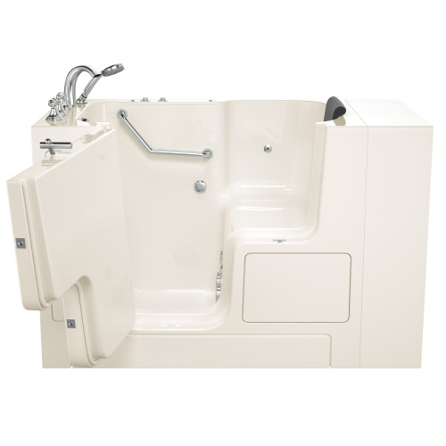 3252OD.109.WLL-PC 32-in. x 52-in. Outward Opening Door Walk-In Whirlpool Massage Bathtub with Left Door/Drain and Tub Faucet in Linen