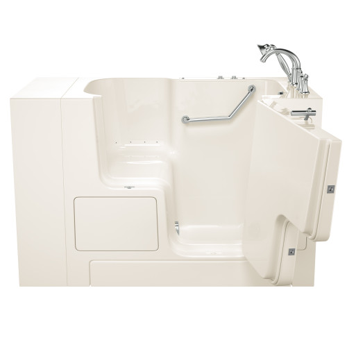 32-in. x 52-in. Outward Opening Door Walk-In Air Spa Bathtub with Right Door/Drain and Tub Faucet in Linen