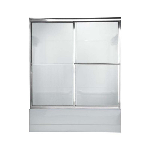 58.5" Tall Framed, Bypass, Clear Glass Shower Door for 56" to 60" Width Openings in Silver