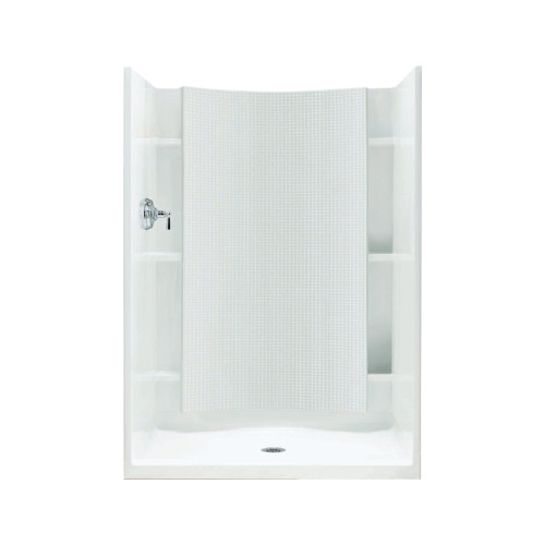 77-in x 36-in x 42-in Vikrell Wall and Floor 4-Piece Alcove Shower Kit in White