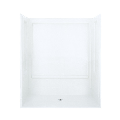 Sterling Advantage 62060106-0 72-in x 39.375-in x 63.25-in Vikrell Wall and Floor 4-Piece Alcove Shower Kit in White